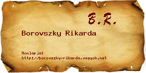Borovszky Rikarda névjegykártya
